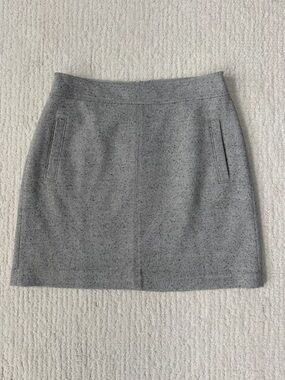 LOFT Heather Gray Wool Mini Skirt